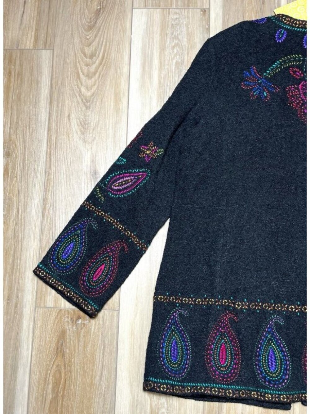 NWT Linea By Louis Dell’Olio Embroidered Wool Blend Cardigan Jacket -Size Medium - Picture 11 of 14